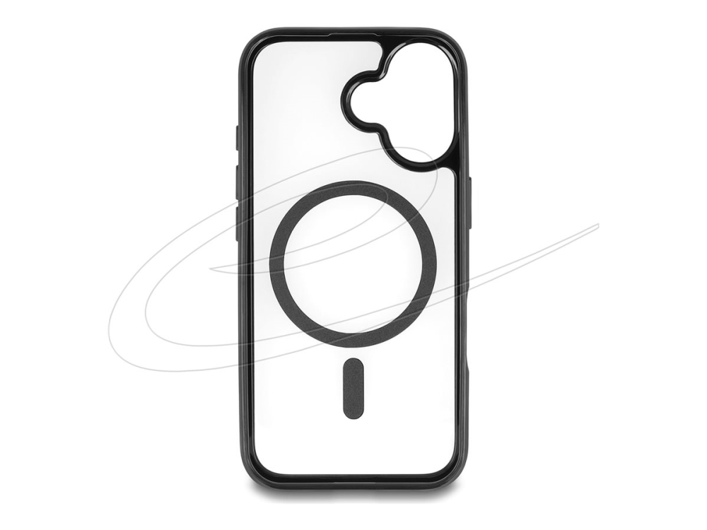Delock - Bagsidecover Til Mobiltelefon - Magsafe-Kompatibilitet - Termoplastisk Polyuretan (Tpu), Polycarbonat (Pc) - Gennemsigtig, Sort - For Apple