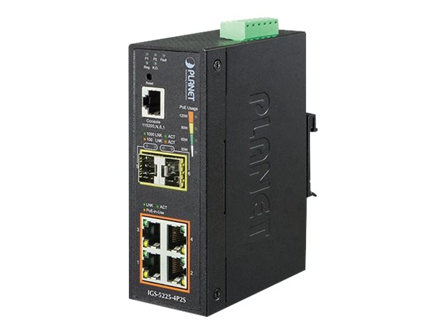 Planet Igs-5225-4P2s, Managed, L2+, Gigabit Ethernet (10/100/1000), Vollduplex, Power Over Ethernet (Poe), Wandmontage