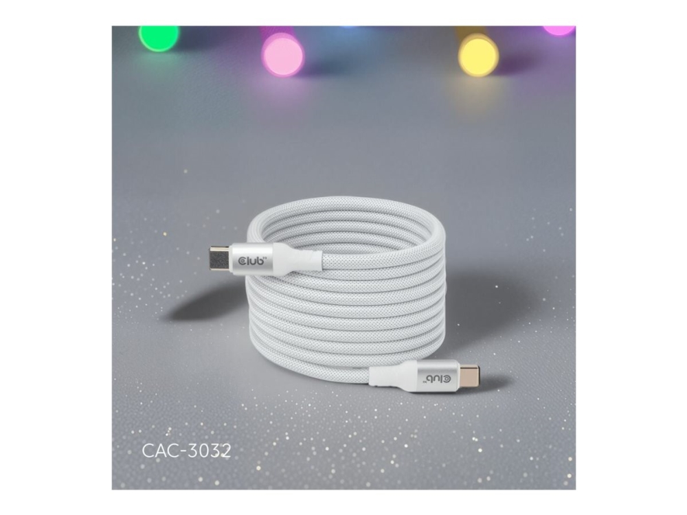 Club 3D - Usb-Kabel - 24 Pin Usb-C (Han) Til 24 Pin Usb-C (Han) - Usb 2.0 - 48 V - 5 A - 2 M - Snoet, Usb Power Delivery (240 W), Power Delivery 3.1