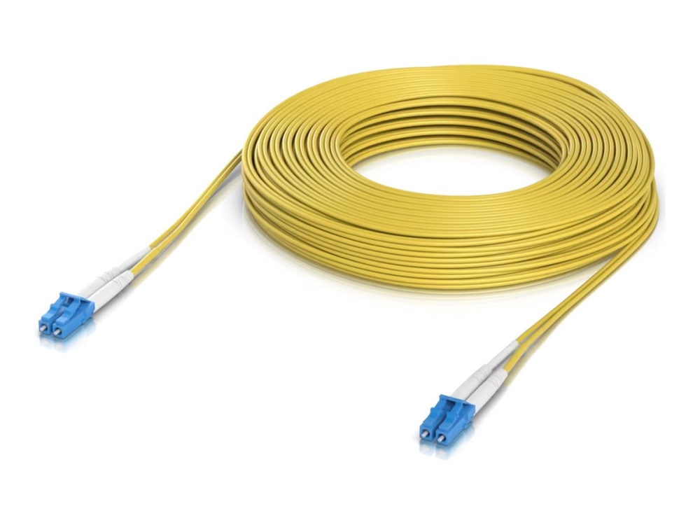 Ubiquiti UniFi - Patchkabel - LC/UPC enkelttilstand (han) til LC/UPC enkelttilstand (han) - 30 m. - 2 mm - fiberoptik - duplex - OS2 - halogenfri, indendørs - gul