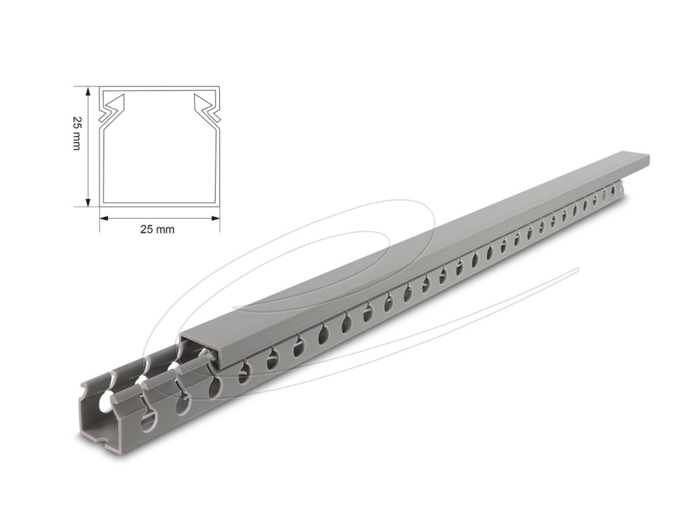 Delock Verdrahtungskanal 25 X 25 Mm - Länge 1 M Grau