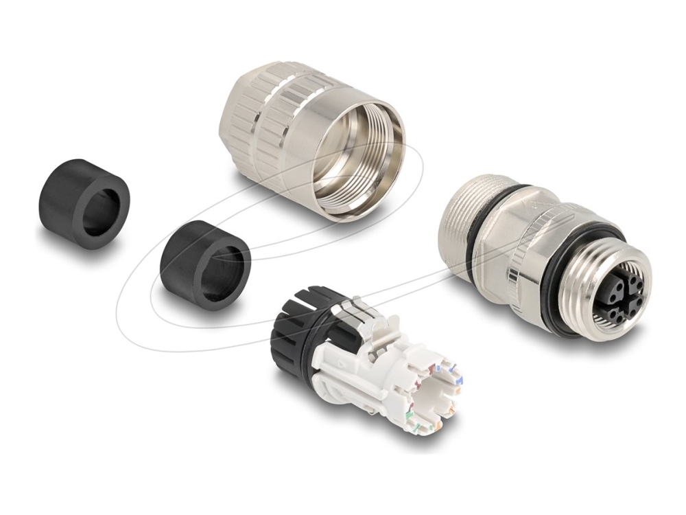 Delock - Netværk-Konnektor - 8 Pin M12-X (Hun) - Cat 6A - Ieee 802.3An