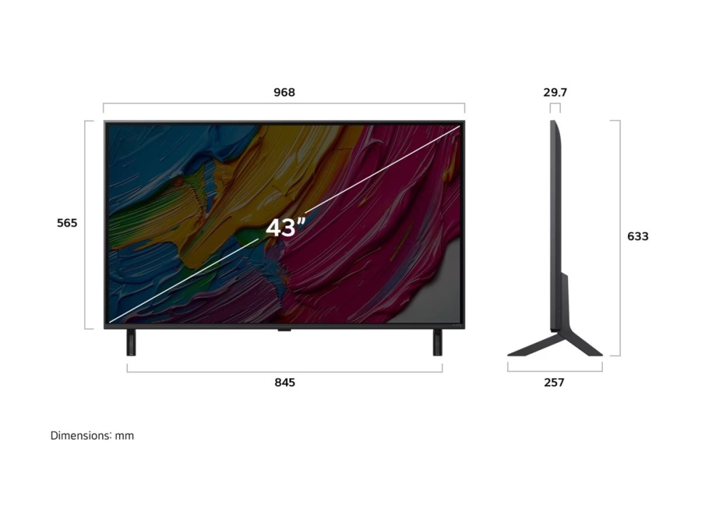 LG QNED AI 43QNED80A6A, 109,2 cm (43), 3840 x 2160 pixel, QNED, Smart TV, Wi-Fi, Sort