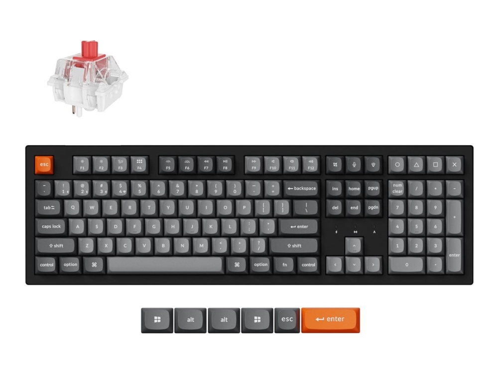 Keychron K10 Max Qmk/Via Wireless Rgb - Us-Layout - Hot-Swappable Super Red (K10m-H1) Wireless Gaming Keyboard
