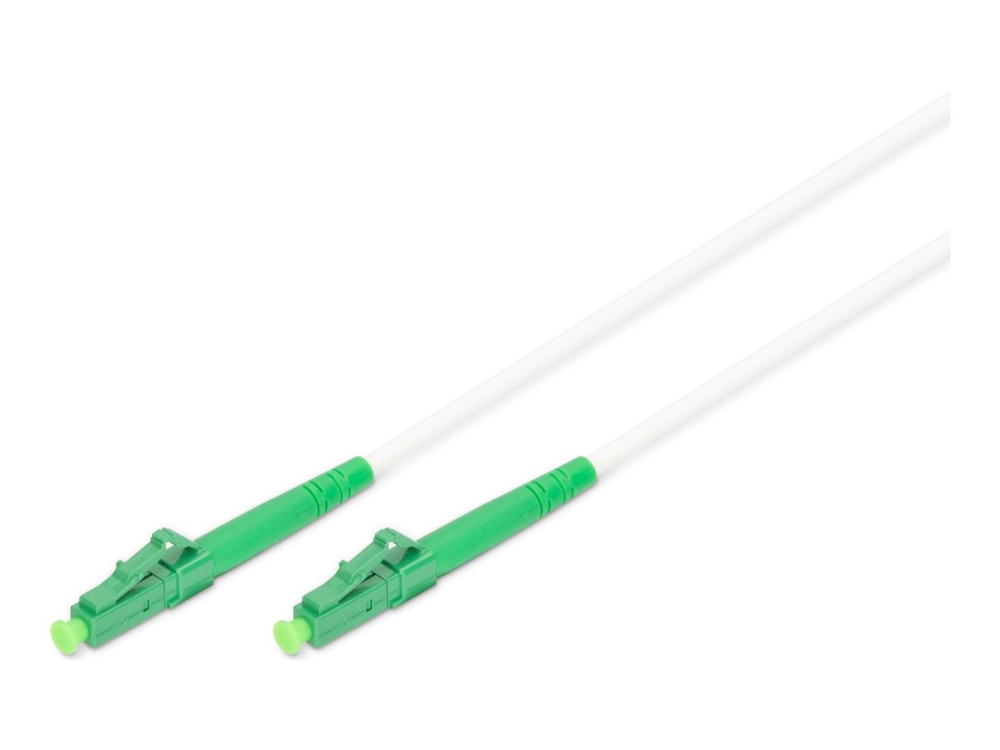 DIGITUS - Patch-kabel - LC/APC enkelläge (hane) till LC/APC enkelläge (hane) - 10 m - 3 mm - fiberoptisk - simplex - 9 / 125 mikrometer - halogenfri, G.657A2, flexibel - vit | EL Artiklar - Kablar och ledningar - Fiberkablar | GameStuff