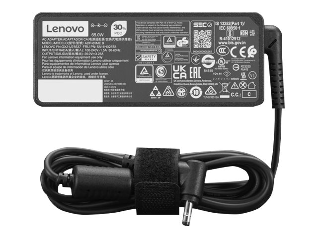 Lenovo - Strømforsyningsadapter - Ac 100-240 V - 65 Wh - Europa, Indonesien - Sort