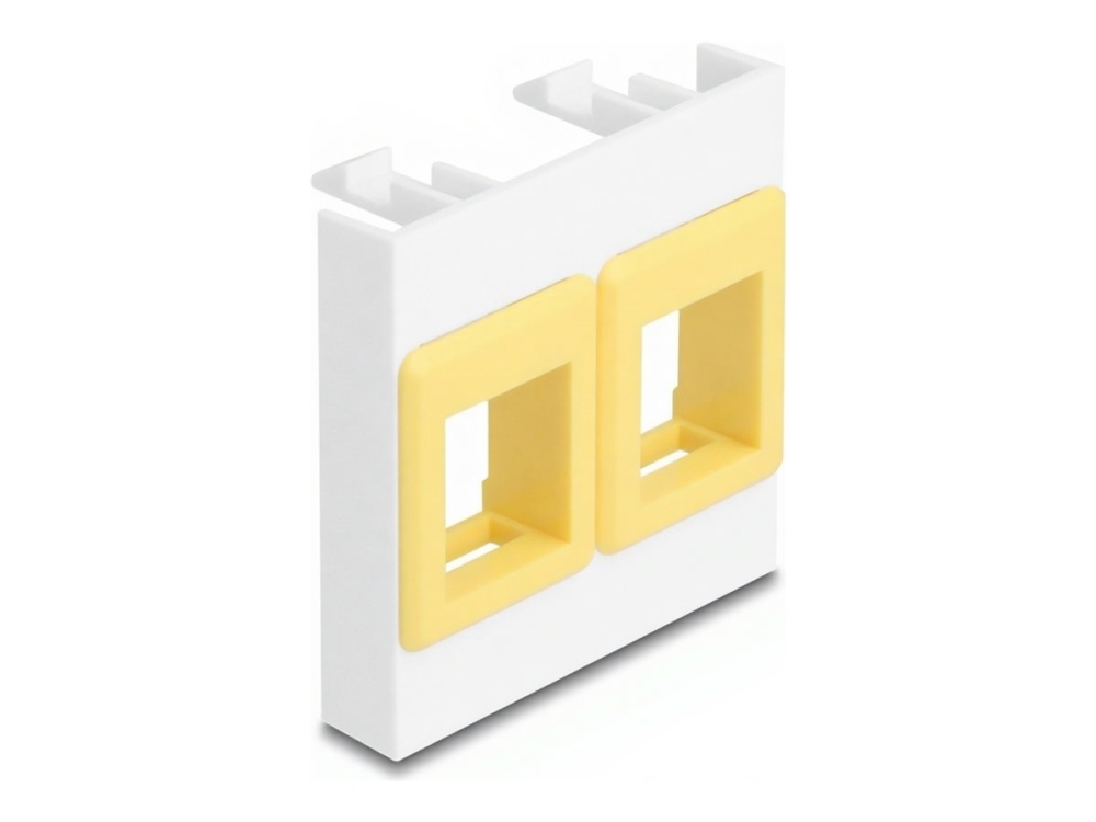 Delock - Easy 45 - Klik I-Modul - Med To Keystone Holdere 45 X 45 Mm - Hvid/Gul