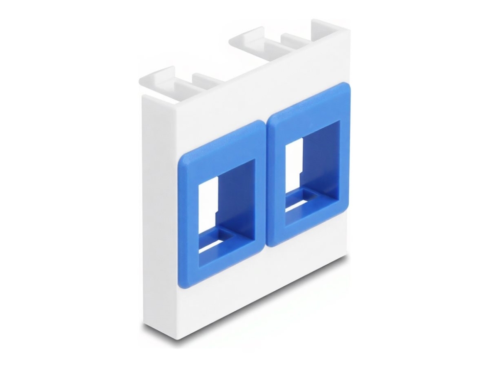 Delock - Easy 45 - Snap-In Modul (Blank) - Med To Keystone Holdere 45 X 45 Mm - 2 Moduler - Hvid, Blå