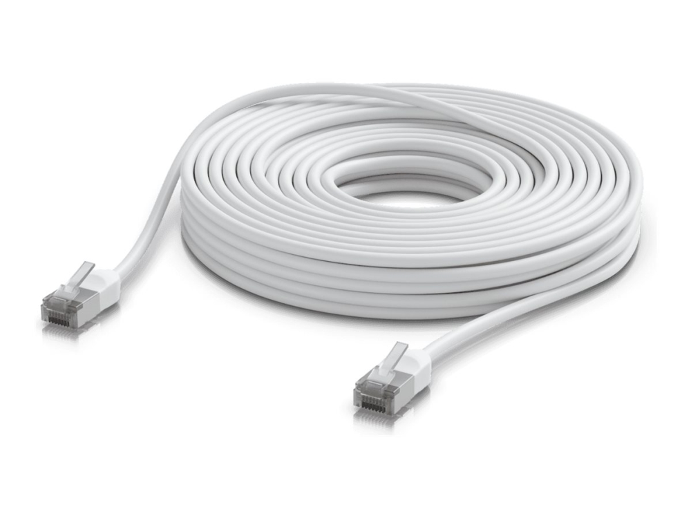 Ubiquiti UniFi - Patchkabel - RJ-45 (han) til RJ-45 (han) - 15 m - 3.9 mm - afskærmet - CAT 6a - booted, udendørs, robust - hvid