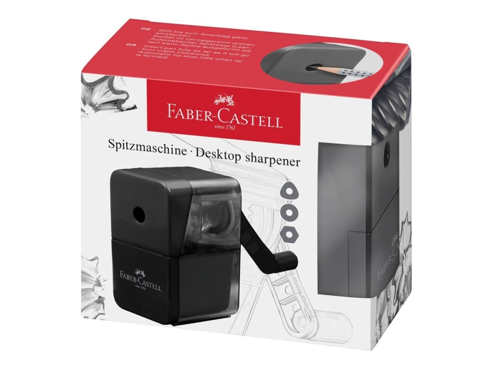 Faber-Castell - Roterande pennvässare - liten - svart | Skrivredskap - Skrivtillbehör - Pennvässare | GameStuff