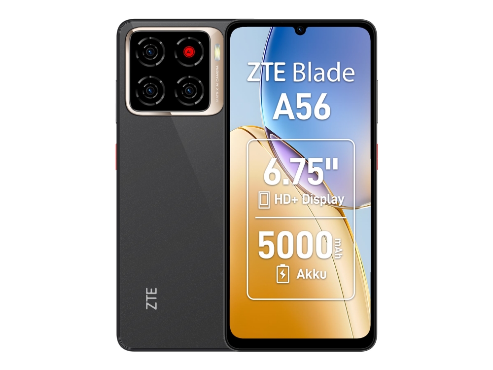 Zte Blade A56 - 4G Smartphone - Dual-Sim - Ram 4 Gb / Intern Hukommelse 64 Gb - Microsd Slot - 6.75" - 1600 X 720 Pixels (90 Hz) - 3X Bagkamera 13 Mp