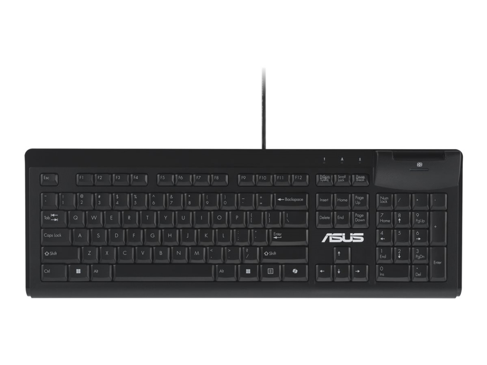 Asus Smart Card Keyboard Ku100, Volle Größe (100%), Kabelgebunden, Usb, Schwarz