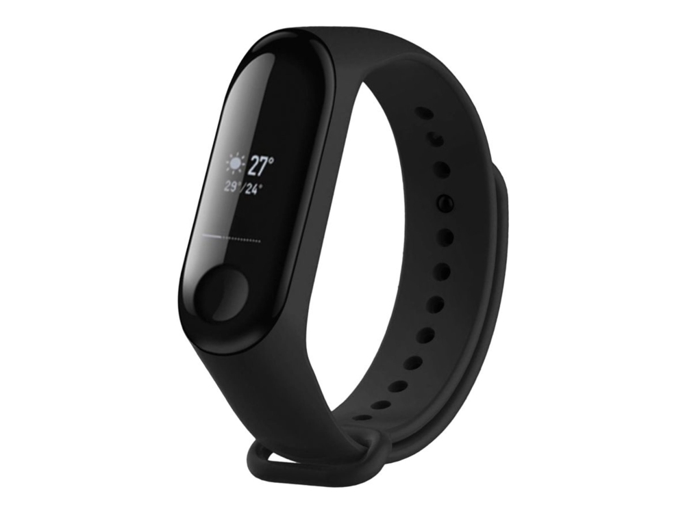 Festeinbau | Silikonband Für Xiaomi Mi Band 3/4 | Schwarz