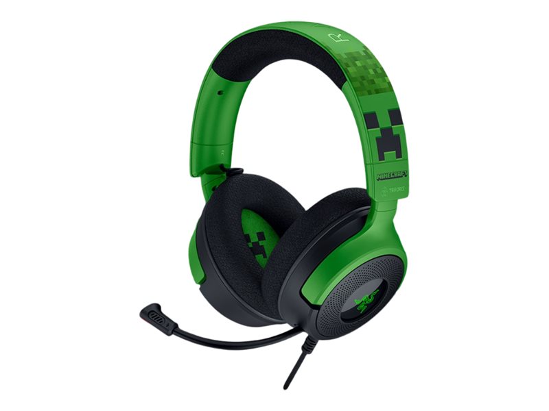 Razer Kraken V4 X - Minecraft Edition - Headset - Fuld Størrelse - Kablet - Usb-C - Støjisolerende