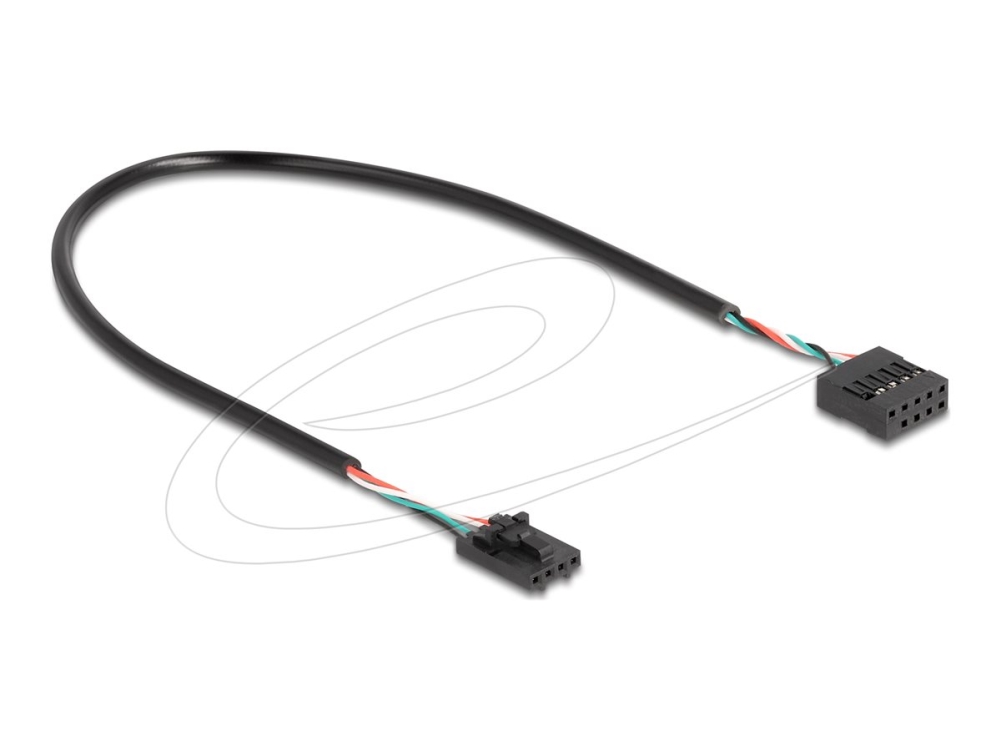 Delock - Usb Internt Kabel - 4-Pin Usb 2.0 Samlekasse (Hun) Til 10 Pins Usb-Samlekasse (Hun) - 30 Cm - 2.54 Mm Hældning - Sort