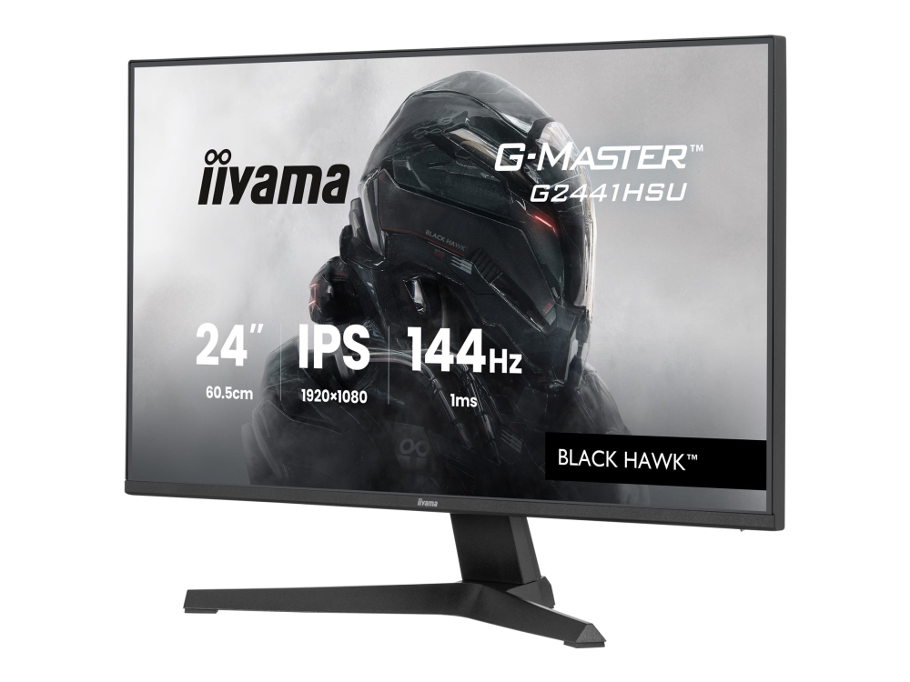 iiyama G-MASTER Black Hawk G2441HSU-B1 - LED-skärm - spel - 24 - 1920 x 1080 Full HD (1080p) @ 144 Hz - IPS - 350 cd/m² - 1500:1 - 1 ms - HDMI, DisplayPort - högtalare - mattsvart | Datortillbehör - Bildskärmar & Tillbehör - Bildskärmar | GameStuff