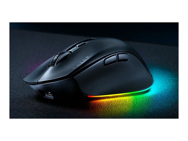 Razer Pro Click V2, Right-Hand, Optical, Rf Wireless + Bluetooth + Usb Type-C, 30000 Dpi, Black