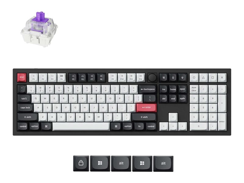 Keychron Q6 He Wireless (Q6h-M1) - Us-Layout - Hot-Swappable Gateron Magnetic Nebula - Carbon Black (Schwarz) Magnetic Wireless Gaming Keyboard