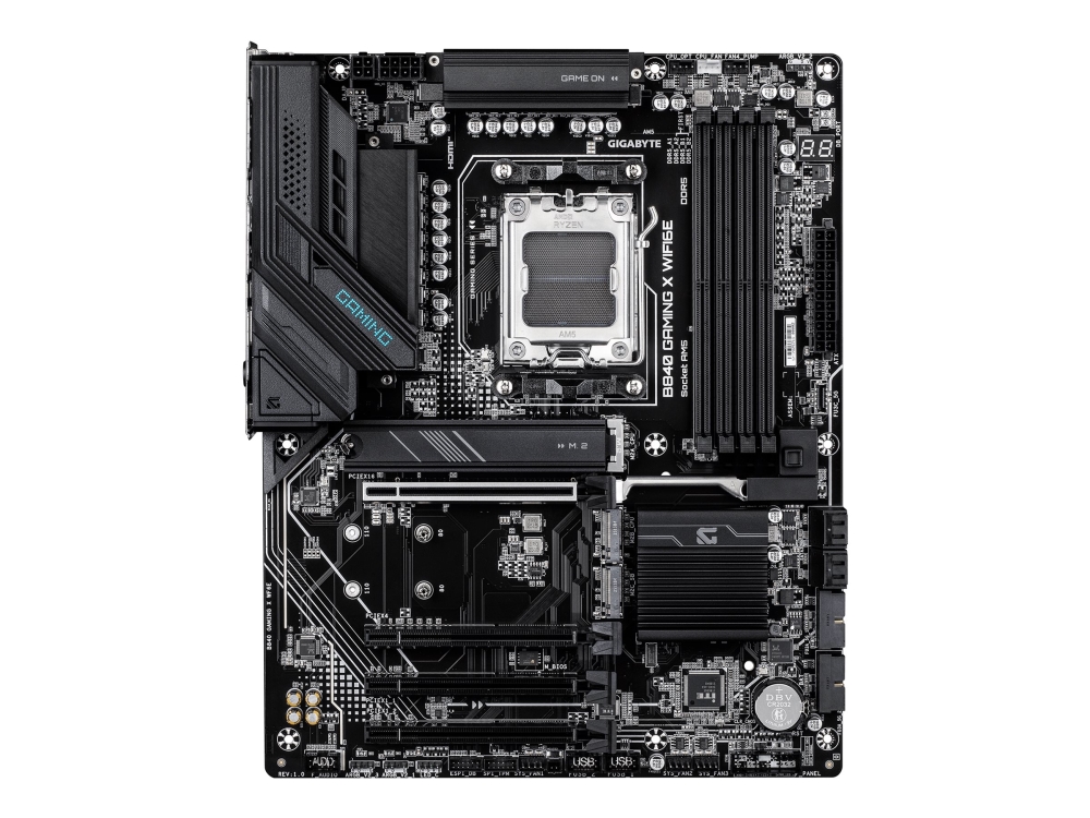 Gigabyte B840 GAMING X WIFI6E - Moderkort - ATX - Socket AM5 - AMD B840 Chipuppsättning - USB-C 3.2 Gen2, USB 3.2 Gen 1, USB 3.2 Gen 2, USB-C 3.2 Gen 1 - 2.5 Gigabit LAN, Wi-Fi 6E, Bluetooth - inbyggda grafiken (CPU krävs) - HD-ljud (8 kanaler) | Datorkomponenter - Moderkort - AMD Moderkort | GameStuff