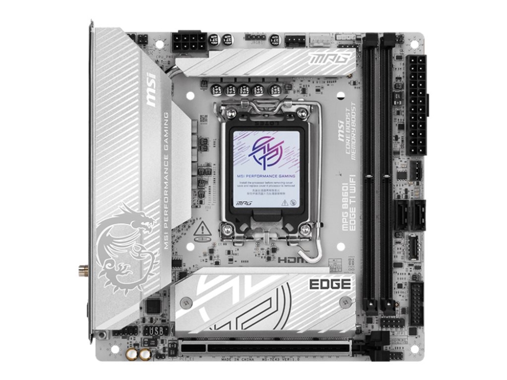Msi Mpg B860i Edge Ti Wifi - Bundkort - Mini Itx - Lga1851 Sokkel - B860 Chipset - Usb4, Usb-C 3.2 Gen2, Usb 3.2 Gen 2, Usb 3.2 Gen 1 - 5 Gigabit Eth