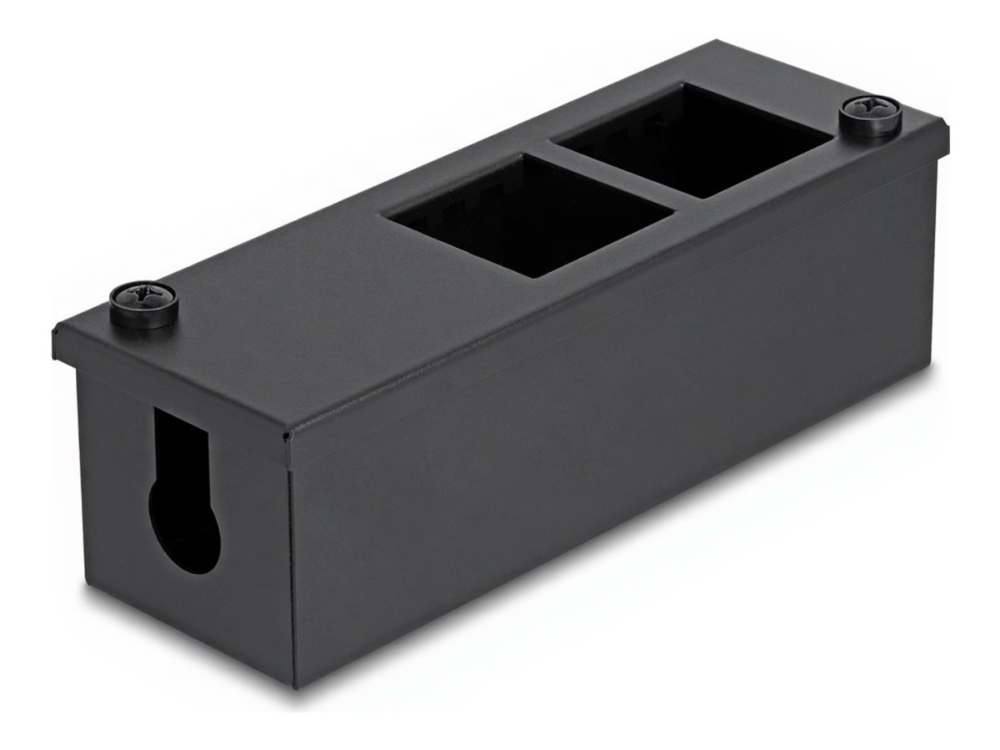 Delock Easy 45 Modulträger Für Tisch- Oder Wandmontage - 4 Port (22,5 X 45 Mm) Oder 2 Port (45 X 45 Mm), Metall, Schwarz, Verteilerkasten, Metall, Sc