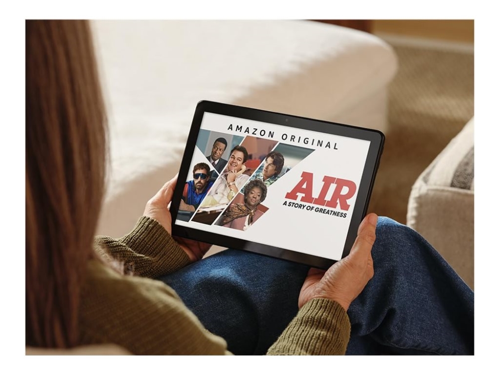 Amazon Fire Hd 10 - 13. Generation - Tablet - 32 Gb - 10.1" (1920 X 1200) - Microsd Indgang - Sort - Med Låseskærmsreklamer