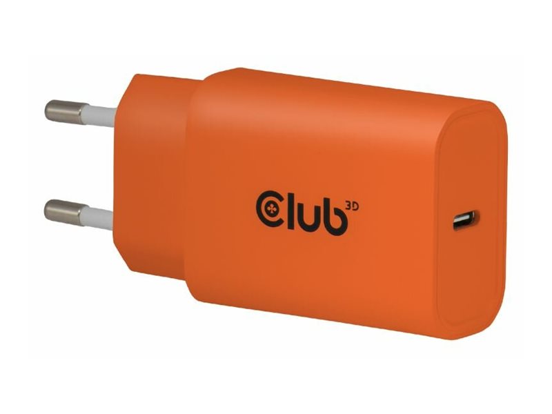 Club 3D Cac-3023 - Stromadapter - 30 Watt - 3 A - Pd 3.0 (24-Pol. Usb-C) - Orange (2Er-Pack)