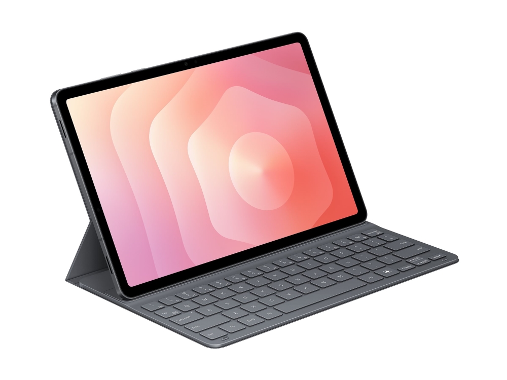 Samsung EF-DX730 - Tastatur og folio-kasse (bogomslag) - Tynd - trådløs - POGO pin, Bluetooth - sort tastatur, sort etui - hængeboks - for Galaxy Tab S11