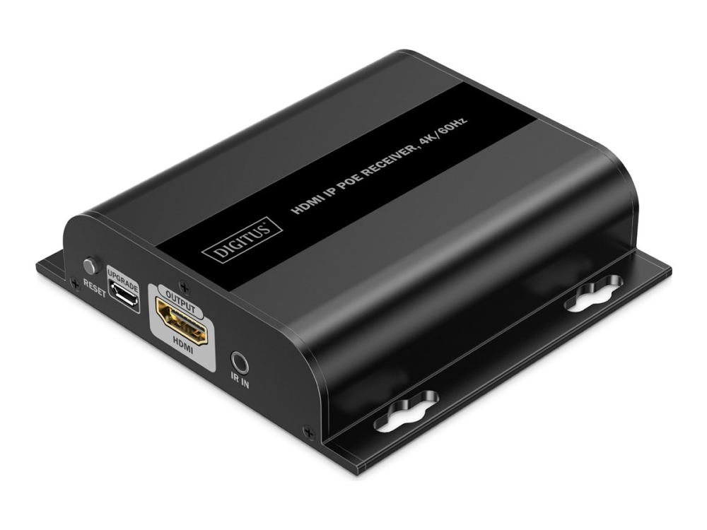 Digitus Hdmi Ip Poe Receiver, 4K/60Hz, 4096 X 2160 Pixels, Av Transmitter & Receiver, 200 M, Wired, Black, Hdcp