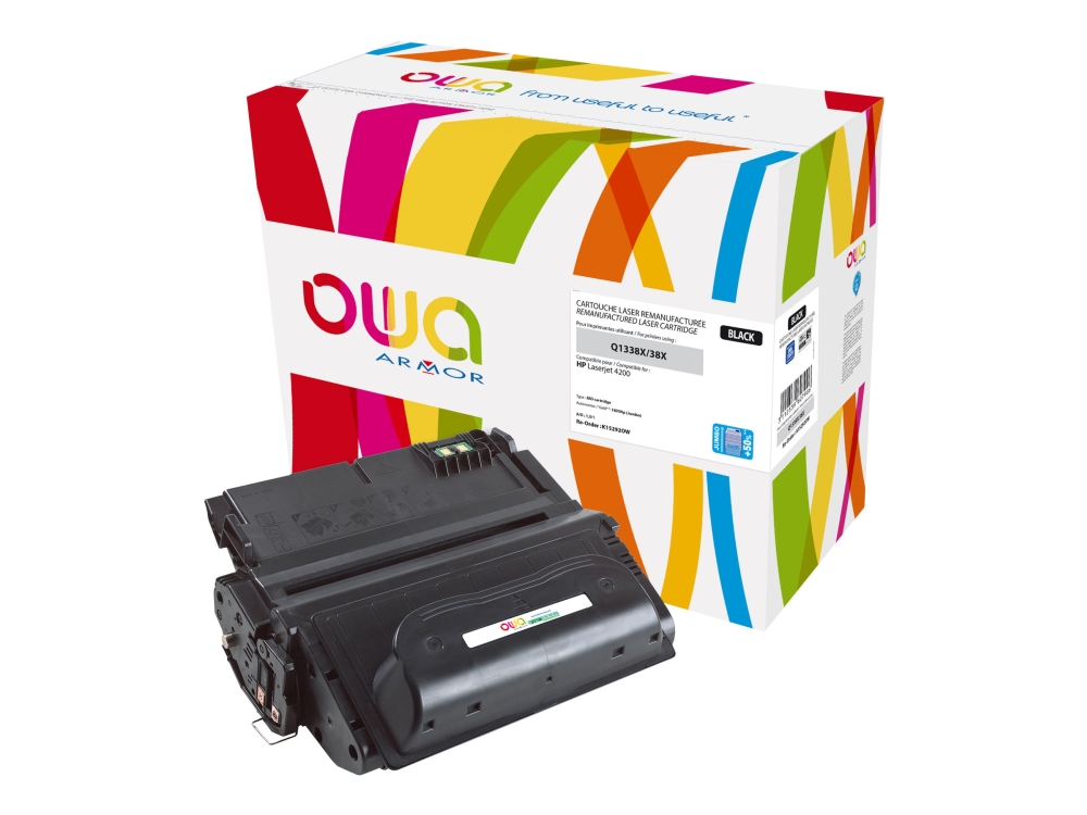 Owa - Sort - Kompatibel - Tonerpatron (Alternativ Til: Hp Q1338a) - For Hp Laserjet 4200, 4200Dtn, 4200Dtns, 4200Dtnsl, 4200L, 4200Ln, 4200Lvn, 4200N