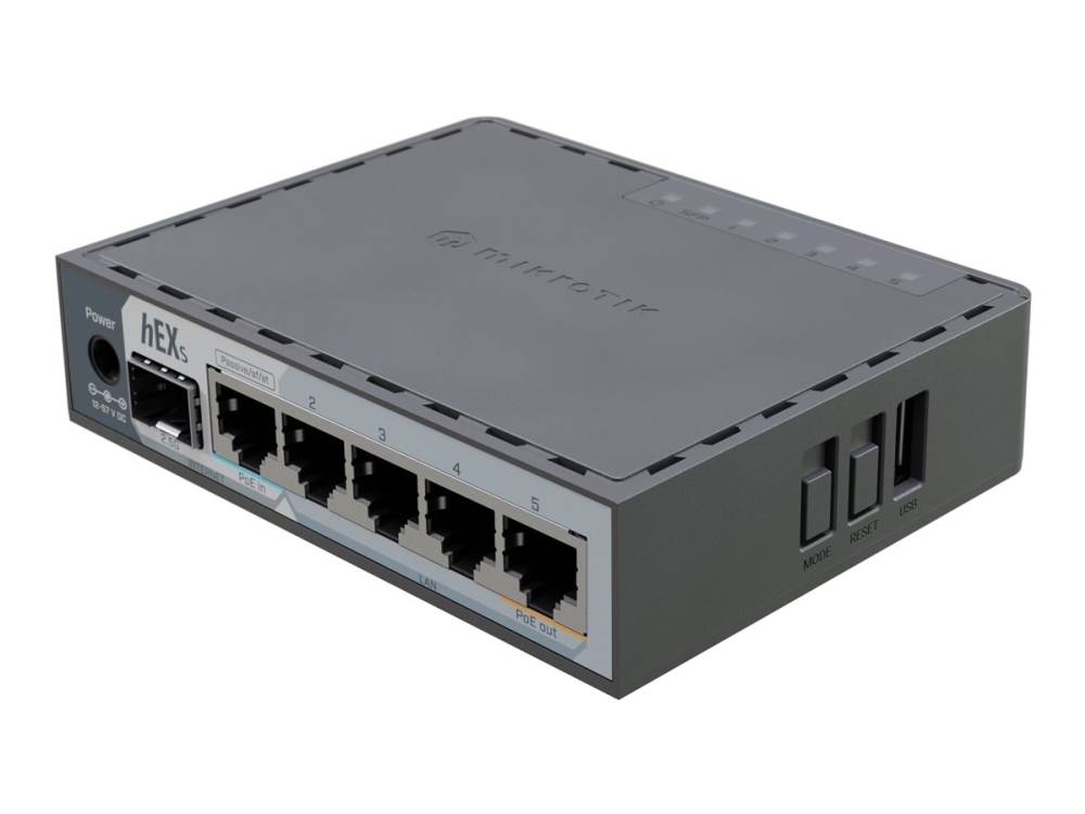MikroTik hEX S - 2025 Edition - router 5-portars switch - 1GbE, 2.5GbE | Datortillbehör - Nätverk - Routrar & Firewalls | GameStuff