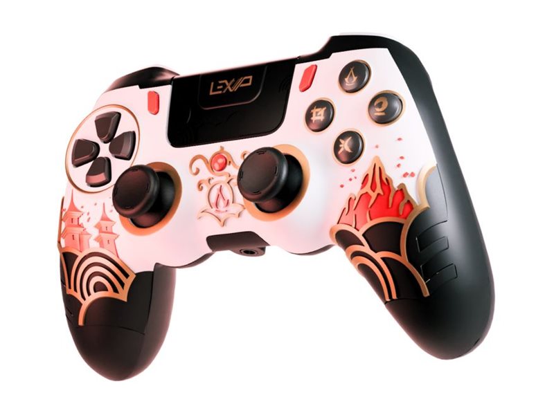Lexip X Ubisoft - Assassin's Creed Shadows - Gamepad - 14 Knapper - Trådløs - 2.4 Ghz/Bluetooth - Hvid, Sort, Guld - For Pc, Nintendo Switch, Sony Pl