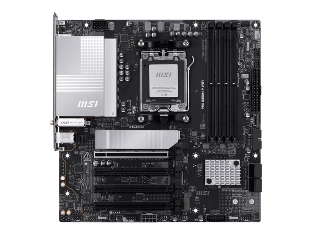 Msi Pro B850m-P Wifi, Amd, Sokkel Am5, Amd Ryzen 7000 Serie, Amd Ryzen 8000 Serie, Amd Ryzen 9000 Serie, Sokkel Am5, Ddr5-Sdram, 256 Gb
