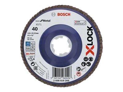 Bosch Best For Metal X571 - Flapdisk - For Metal - 115 Mm - X-Lock - Kornstørrelse: K40