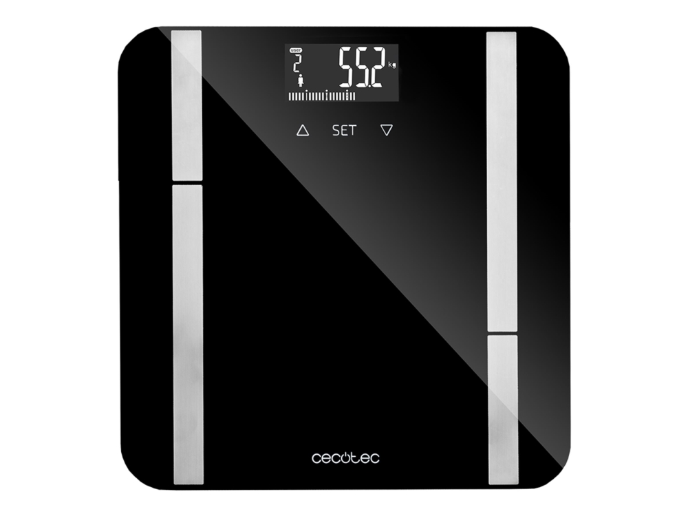 Cecotec Surface Precision 9450, Elektronische Personenwaage, 180 Kg, 100 G, Schwarz, Weiß, Quadratisch, Gehärtetes Glas