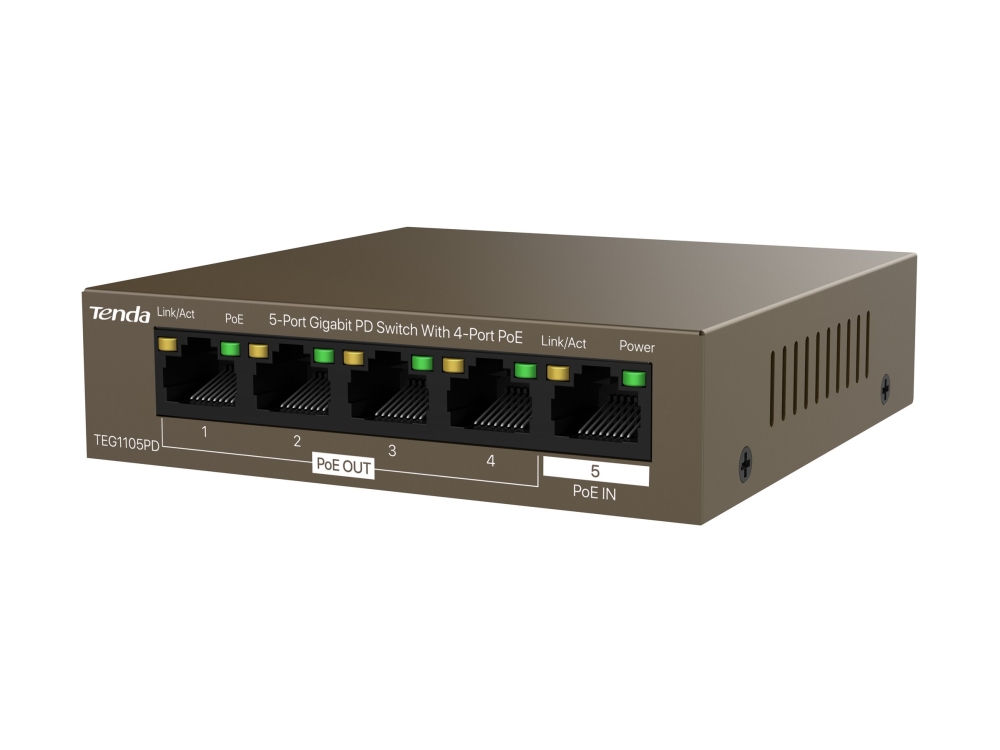 Tenda Teg1105pd, Gigabit Ethernet (10/100/1000), Power Over Ethernet (Poe)