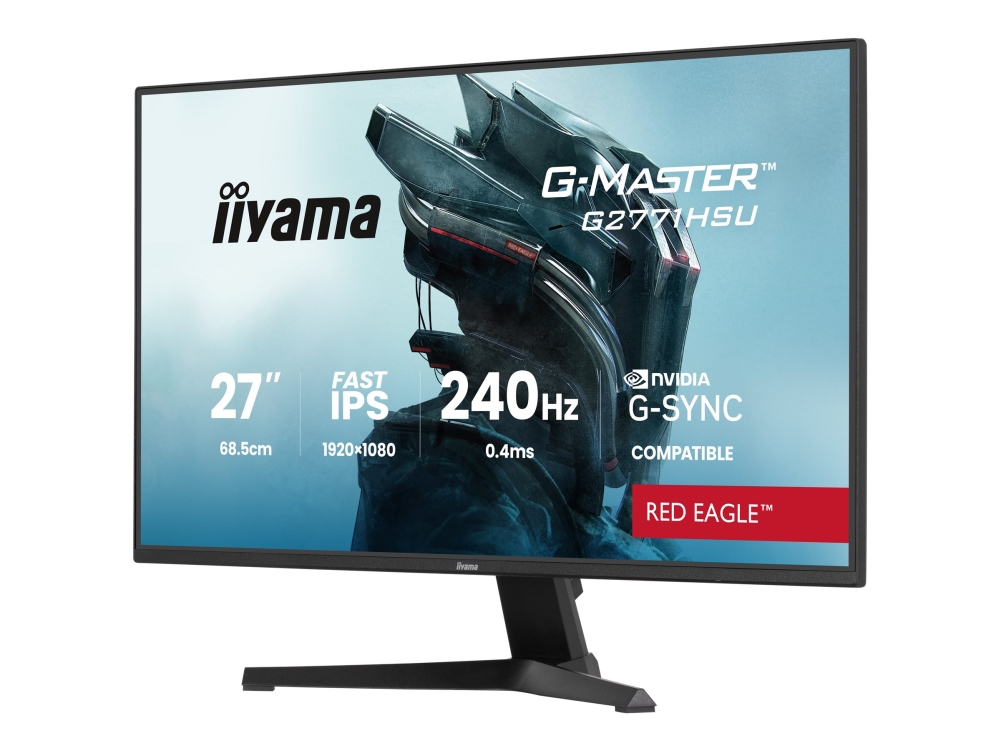 iiyama G-MASTER Red Eagle G2771HSU-B1 - LED-skärm - spel - 27 - 1920 x 1080 Full HD (1080p) @ 240 Hz - Fast IPS - 350 cd/m² - 1000:1 - 0.4 ms - HDMI, DisplayPort - högtalare - svart, matt | Spel - Bildskärmar & tillbehör - Bildskärmar | GameStuff