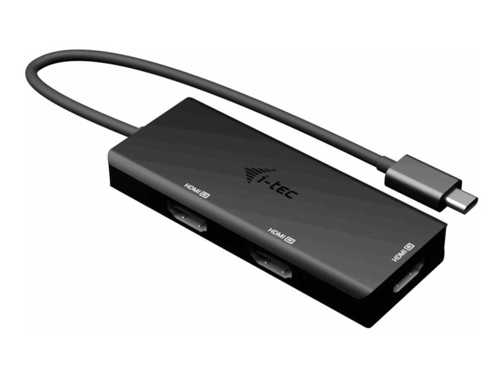 I-Tec Usb-C Triple 4K Hdmi Video Adapter, Power Delivery 100W, 0.2 M, Usb Type-C, 3 X Hdmi, Male, Female, 3840 X 2160 Pixels