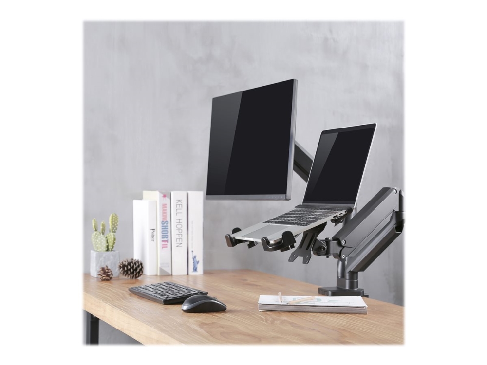 Maclean MC-836 - Komponenter til montering (remme, holder) - for notebook - sort - skrivebordsstander