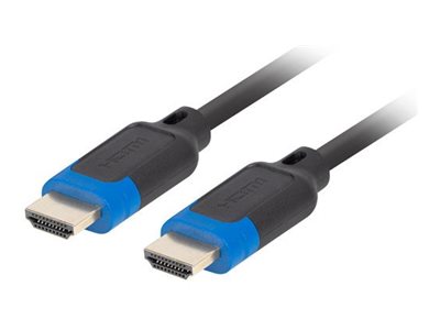 Lanberg - Ultra High Speed - HDMI-kabel med Ethernet - HDMI han til HDMI han - 1.8 m - dobbelt afskærmet - sort - 8K60 Hz (7680 x 4320) support, 5K120 Hz (5120 x 2880) support, 4K144 Hz support