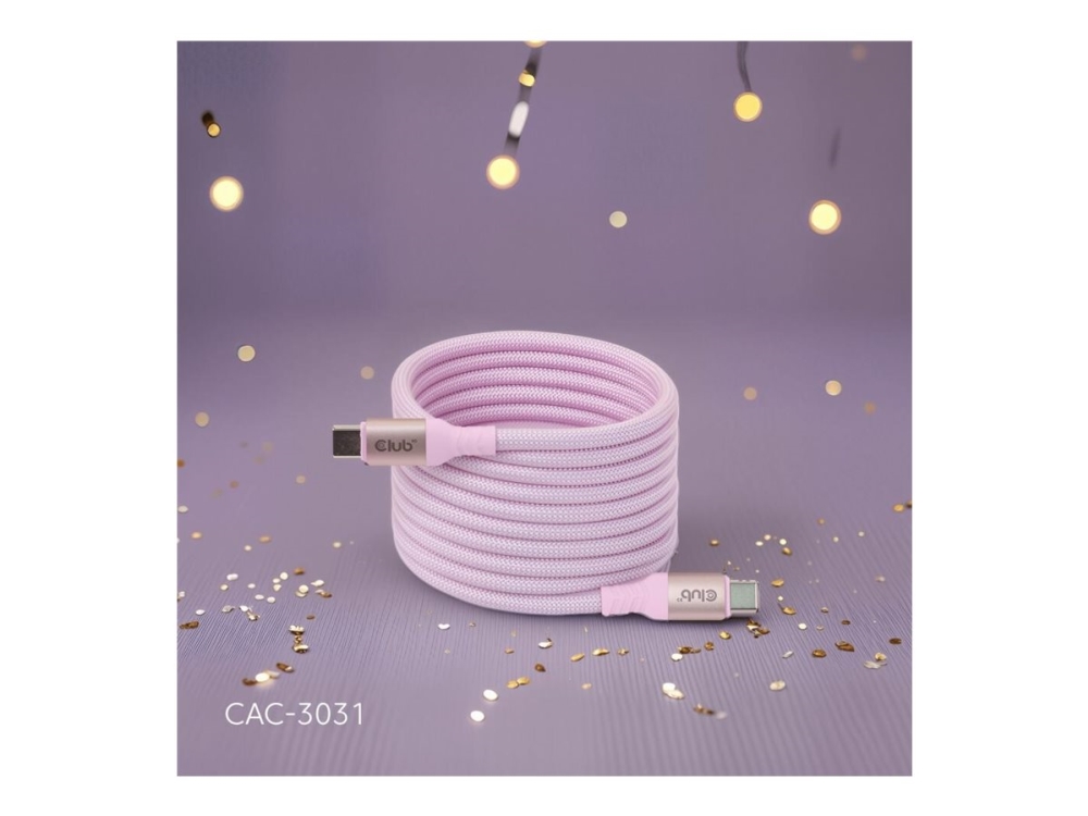 Club 3D - Usb-Kabel - 24 Pin Usb-C (Han) Til 24 Pin Usb-C (Han) - Usb 2.0 - 48 V - 5 A - 2 M - Snoet, Usb Power Delivery (240 W), Power Delivery 3.1