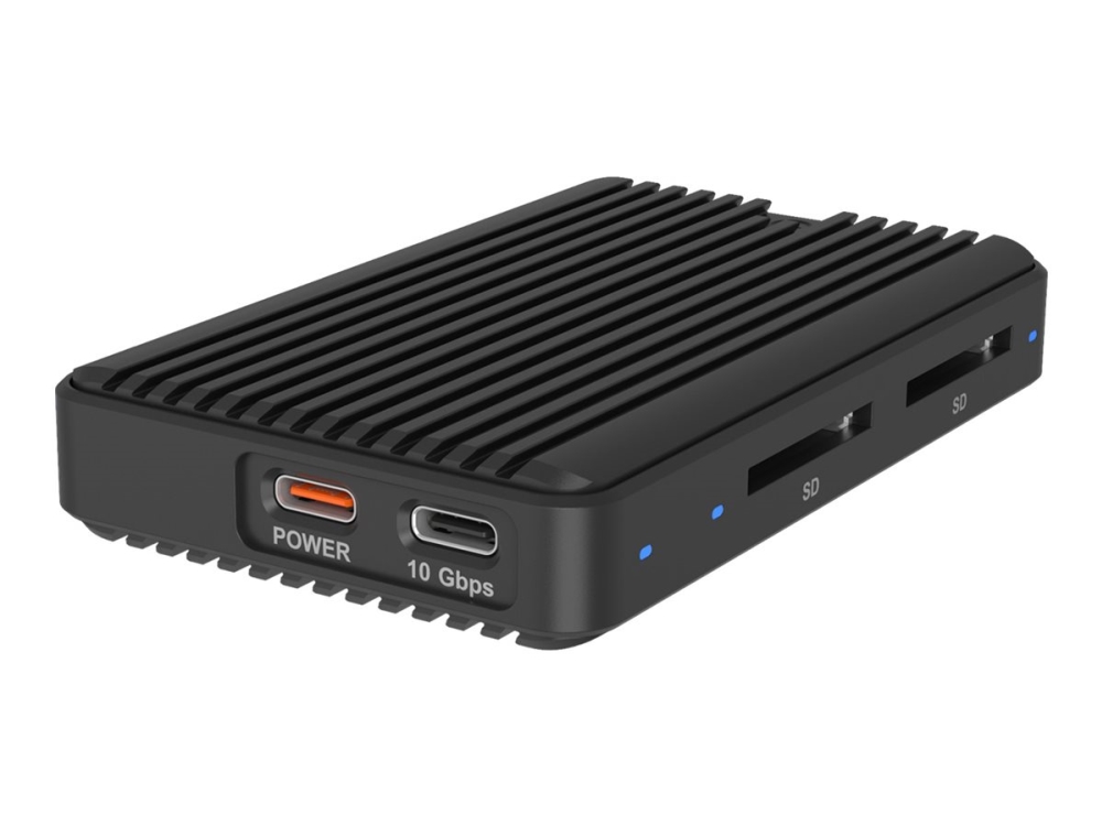 M.2 Nvme/Sata Ssd-Kabinet Med Kortlæser 2X Sd 4.0, Host Usb 3.2 Gen 2 Type-C+A 10 Gbit/S (Ib-Cr602m-C31)