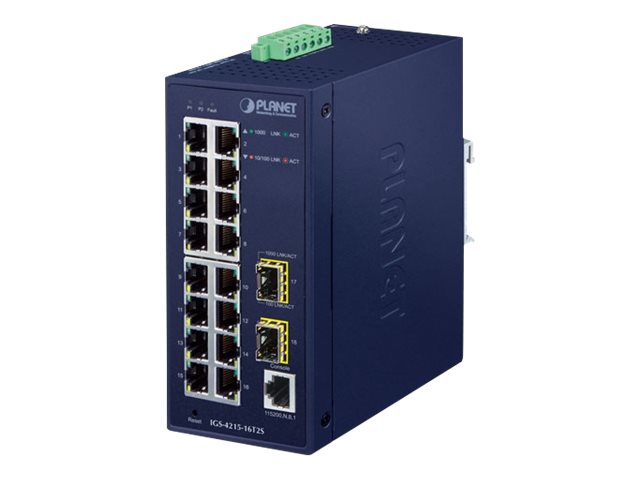 Planet Igs-4215-16T2s, Managed, L2/L4, Gigabit Ethernet (10/100/1000), Vollduplex, Wandmontage