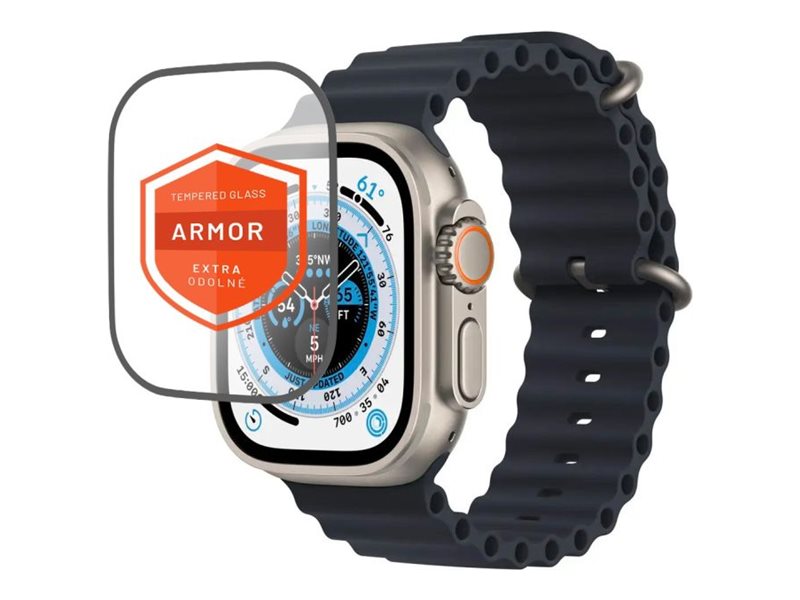 Fixed Armor - Skærmbeskytter For Smart Watch - 2.5D - Glas - Rammefarve Sort - For Apple Watch (49 Mm)