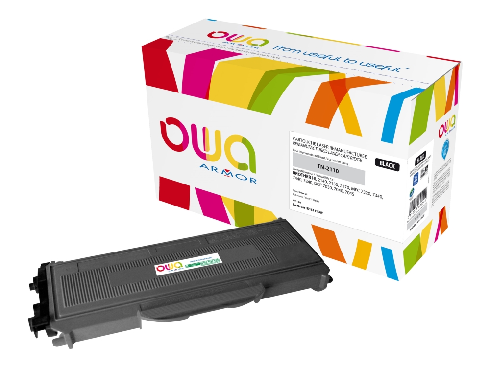 Owa - Sort - Kompatibel - Tonerpatron (Alternativ Til: Brother Tn2110) - For Brother Dcp-7045N, Hl-2150N, Mfc-7320 Justio Dcp-7040