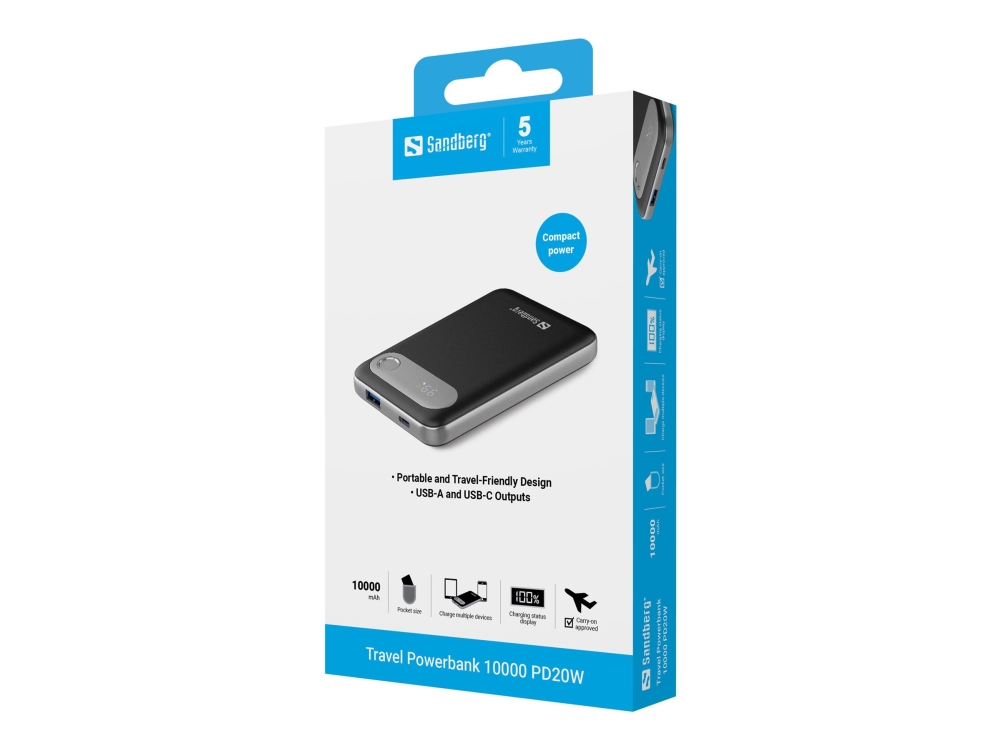 Sandberg Travel Powerbank 10000 Pd20w Travel Powerbank 10000 Pd20w
