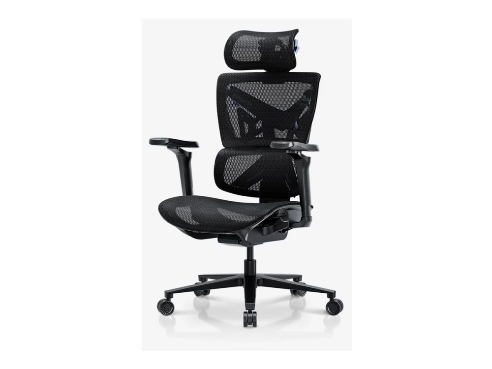 Anda Seat X-Air Series Pro - Spillestol - ergonomisk - armstøtter - T-formet - vippe - drejeled - netstof - space-sort