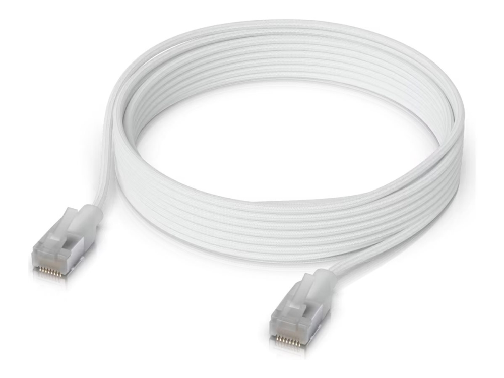 Ubiquiti UniFi - Patchkabel - RJ-45 (han) til RJ-45 (han) - 3 m - 3 mm - afskærmet - CAT 6a - booted, indendørs - hvid
