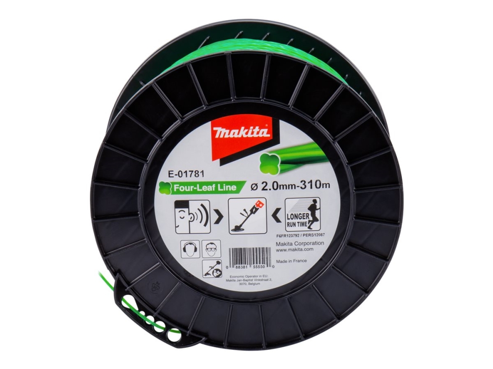 Makita - Mowing line - för grass - 2 mm - längd: 310 m - för Makita DUR190, DUR191, DUR192, DUR194, DUR368 XGT UR002GZ01 | Trädgården - Trädgårdsmaskiner - Grästrimmer | GameStuff