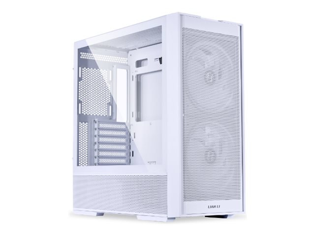 Lian Li 206 - Mid tower - ATX - genomskinlig sidopanel (härdat glas) - ingen strömförsörjning (ATX) - vit - USB/ljud | Datorkomponenter - Datorchassin & Tilbeör | GameStuff